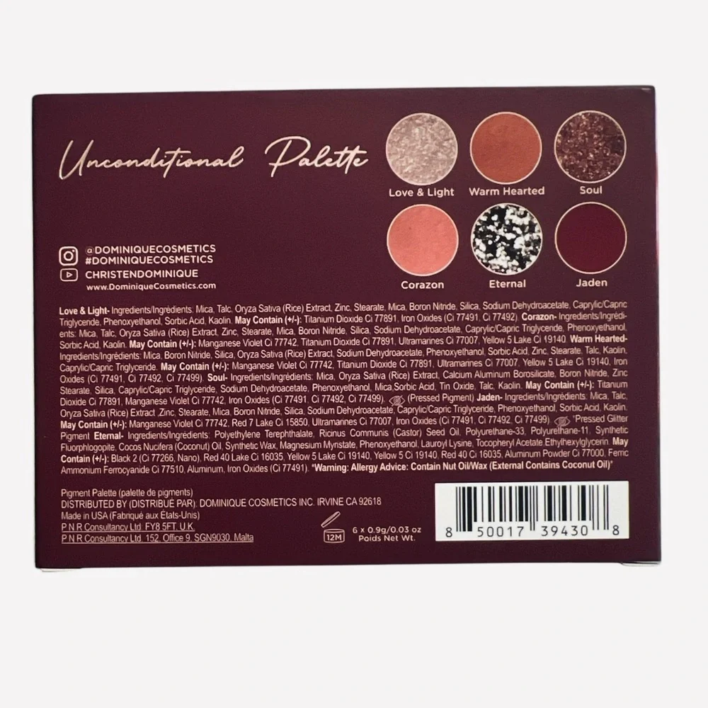 Dominique Cosmetics Unconditional Palette 6 Pan Eyeshadow Palette